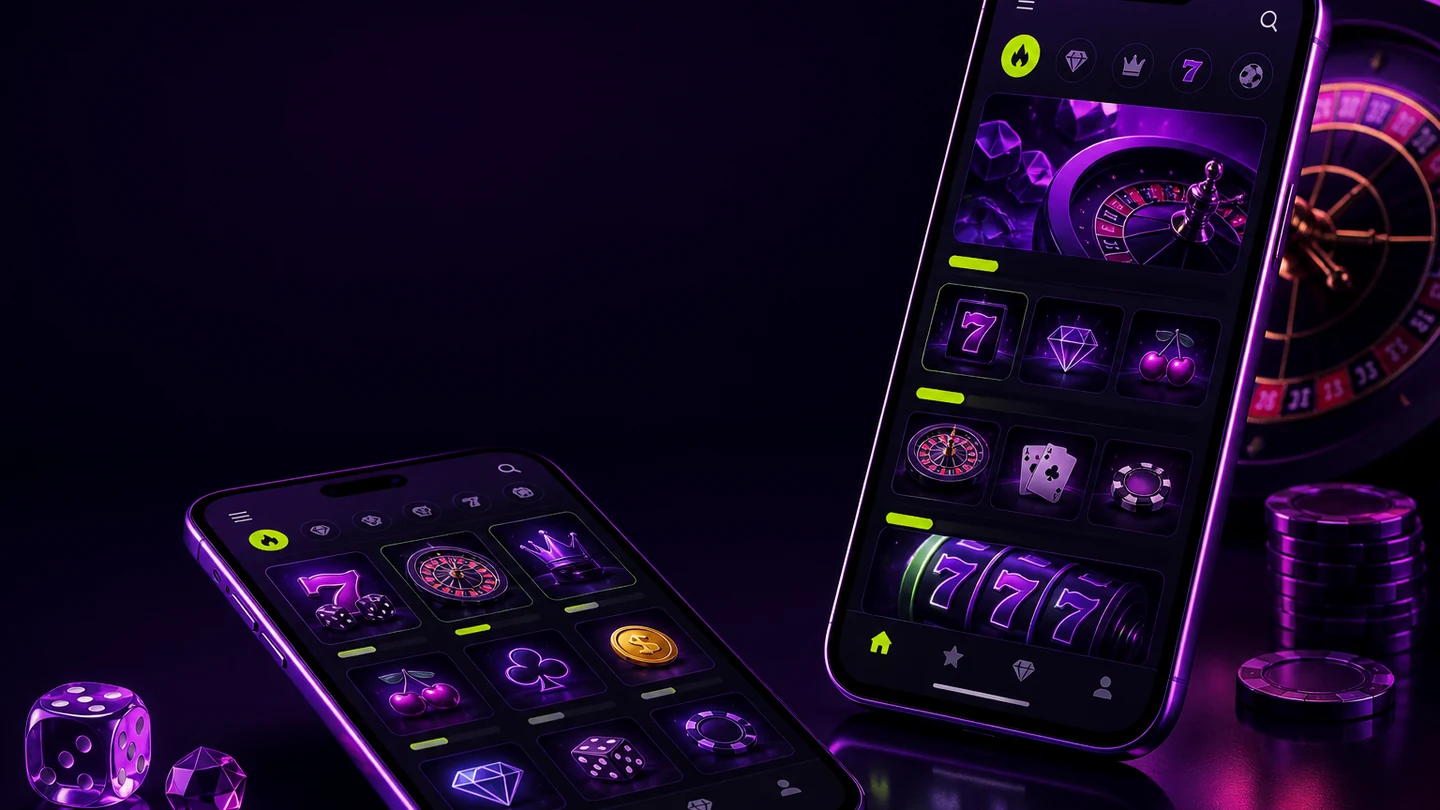 Visual editorial de la experiencia móvil de casino con estilo MaxWin